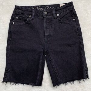 We The Free Women's BlackRaw Hem Denim Bermuda Shorts Size 24